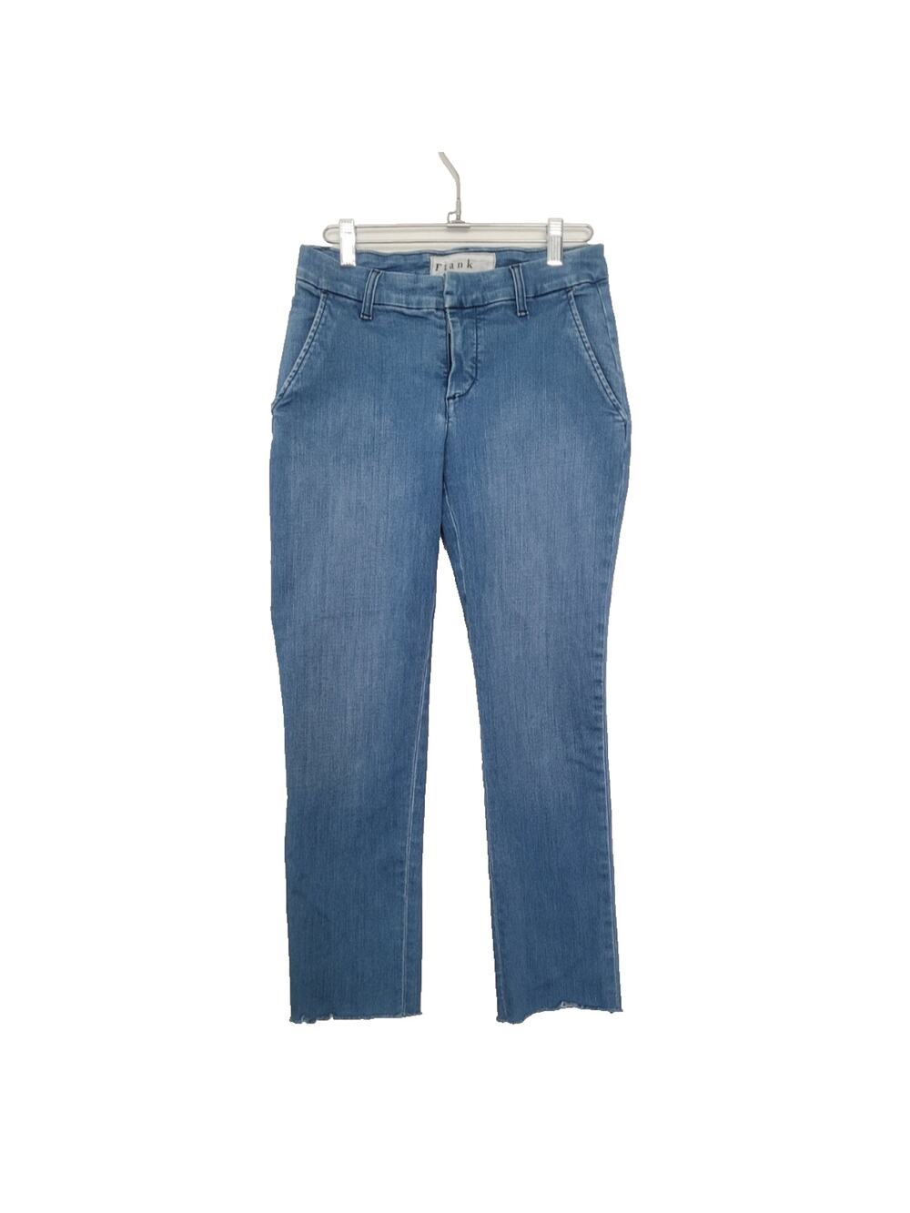 Frank & Eileen Wicklow Blue Denim Jeans Size 2 Cropped Raw Hem Capsule Casual